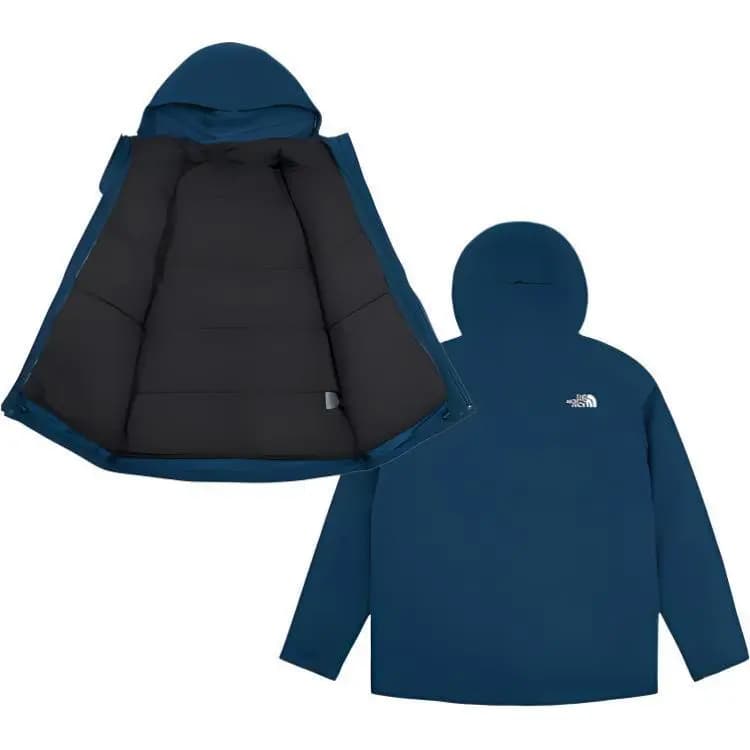 THE NORTH FACE Solid Color Letter Logo Hooded Zip-Up Long Sleeve Waterproof Windbreaker Jacket Men's Blue 5