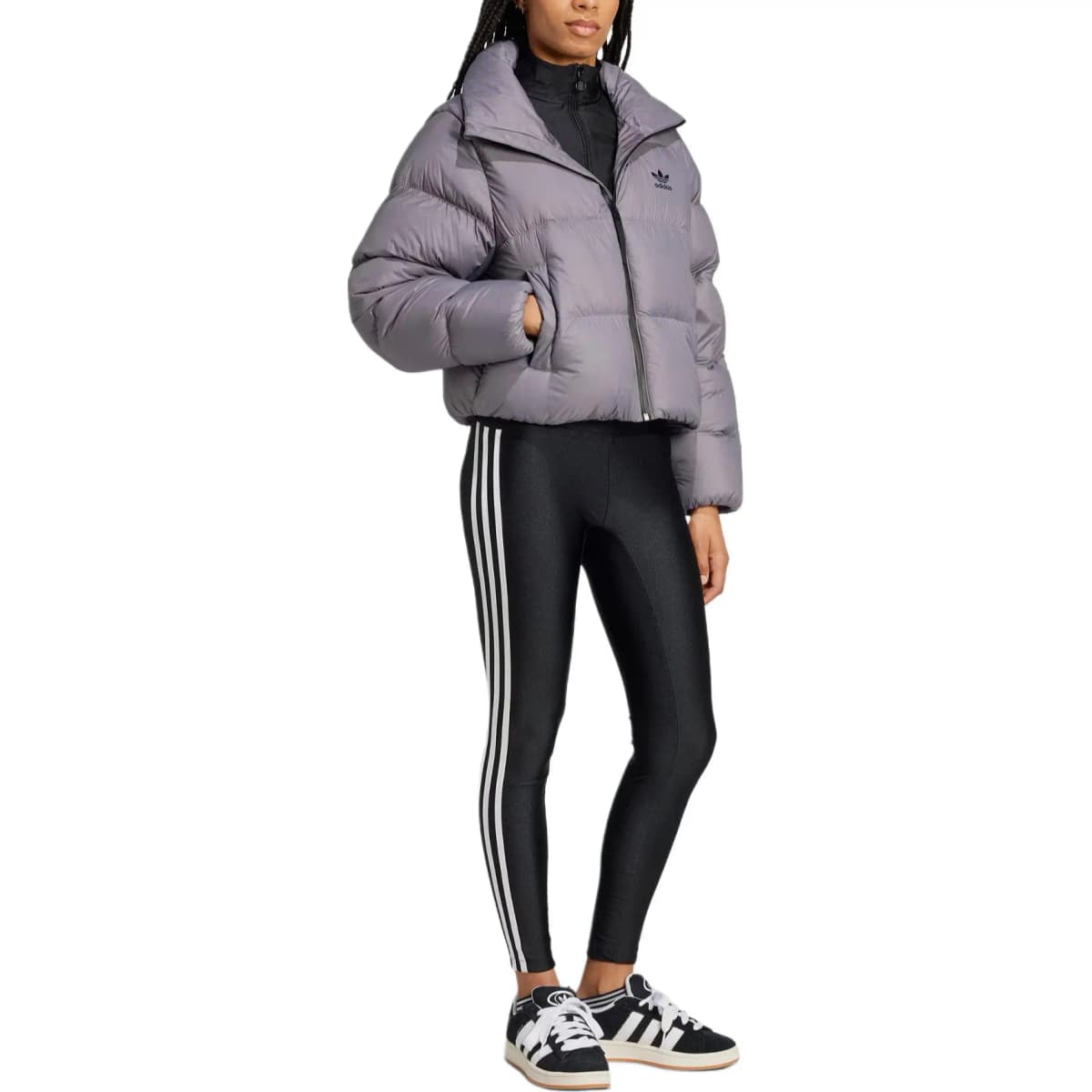 Adidas Originals Regen FW24 CROP Qadın Puffer Pencəyi Boz 4