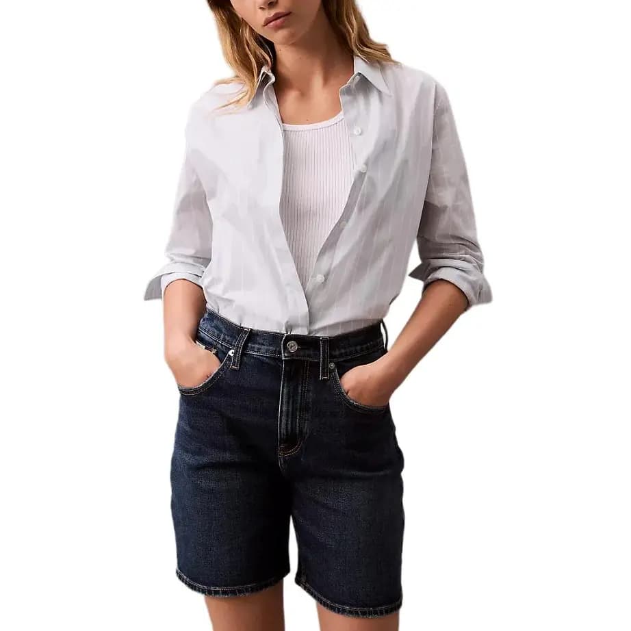 CALVIN KLEIN Qadın Denim Şortu Göy