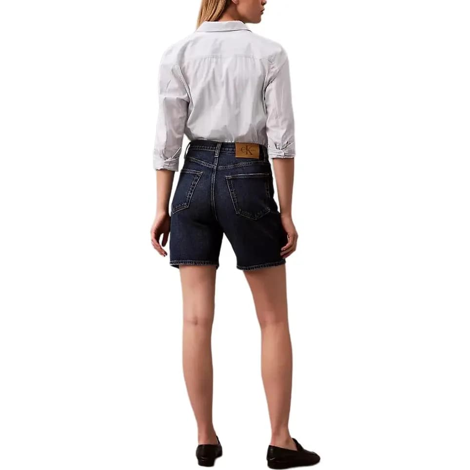 CALVIN KLEIN Qadın Denim Şortu Göy 4