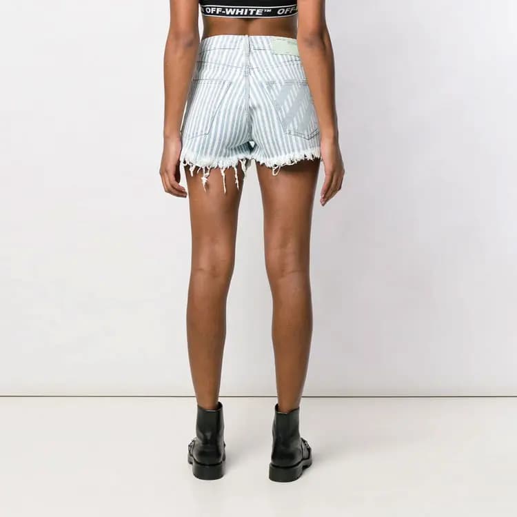 OFF-WHITE SS21 Denim Shorts Women's Light Blue 4