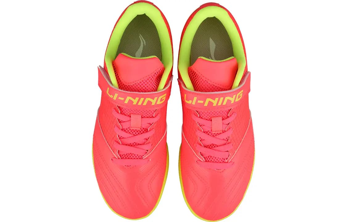 LiNing Iron Abrasion-Resistant Cushioning Low-Top Kids' Soccer Shoes Fluorescent Red Kids' 4