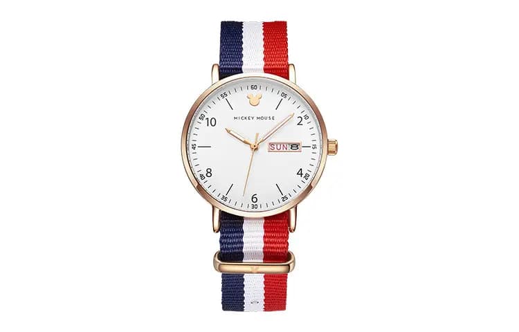 Disney Mickey Quartz Movement Leather Strap Watch Women's Watch White Dial 2