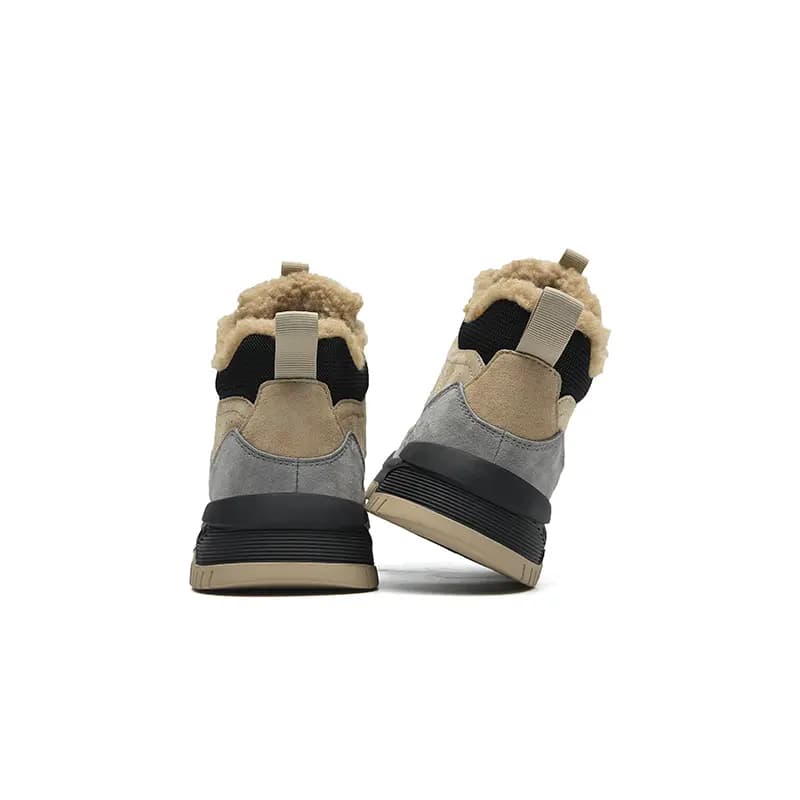 JEEP SPIRIT Warm Wear-Resistant Anti-Slip Black Myth Wukong Retro American Fleece-Lined Thick Fur Casual Northeast Outdoor -40°C Cold-Resistant Thick Sole Mid-Calf Snow Boots Men's 7