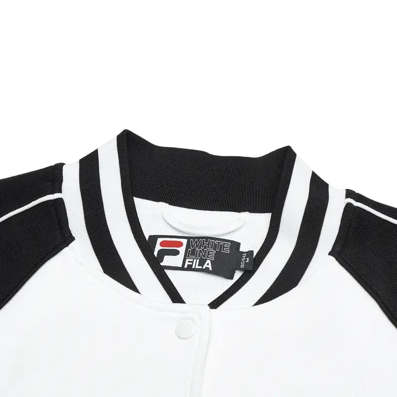 FILA Fashion Simple Warm Baseball Jacket Women's Standard White 5
