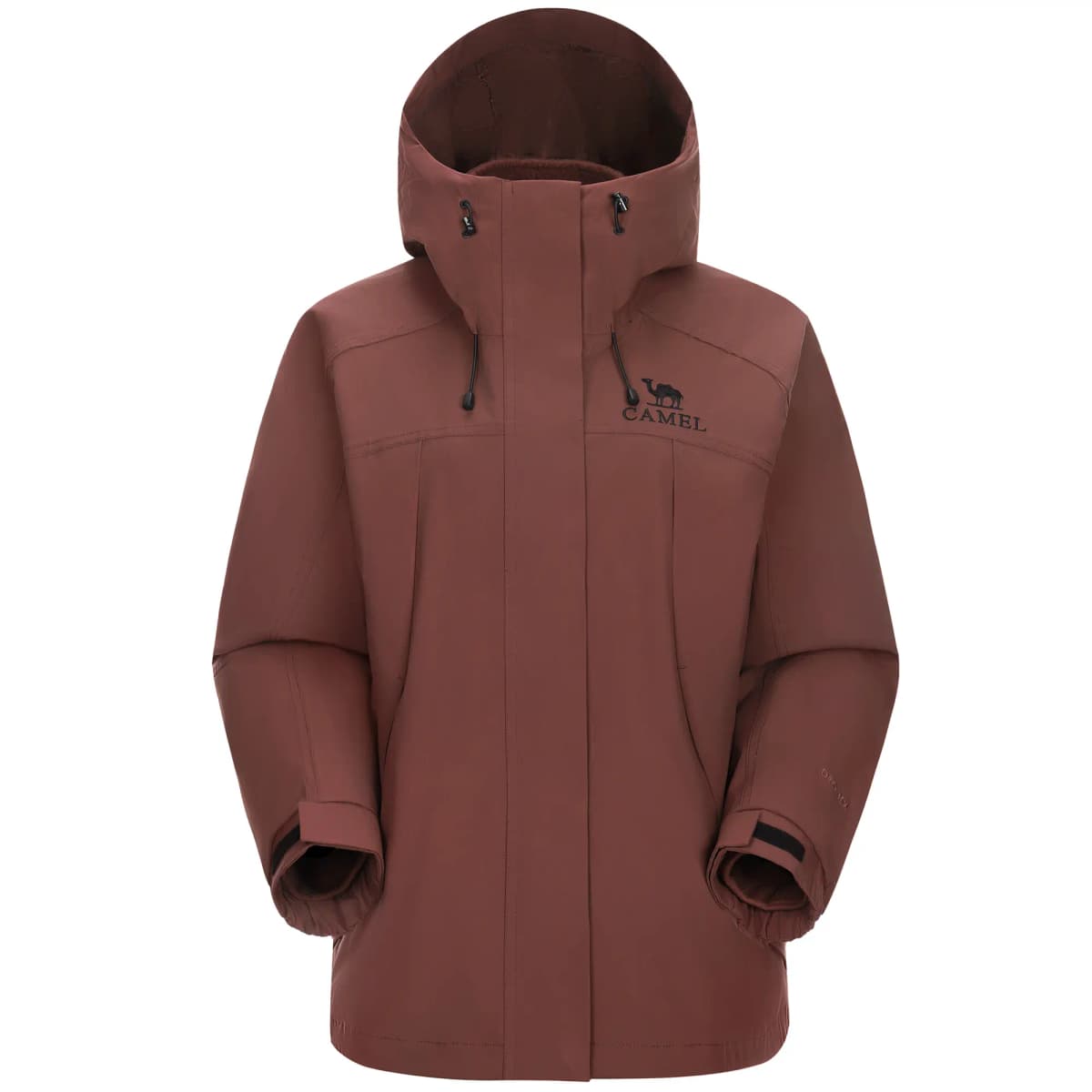CAMEL All-Weather Series Outdoor Solid Windproof Hooded Reversible Short Anti-Static Fleece Liner 3-in-1 Jacket Women's 7