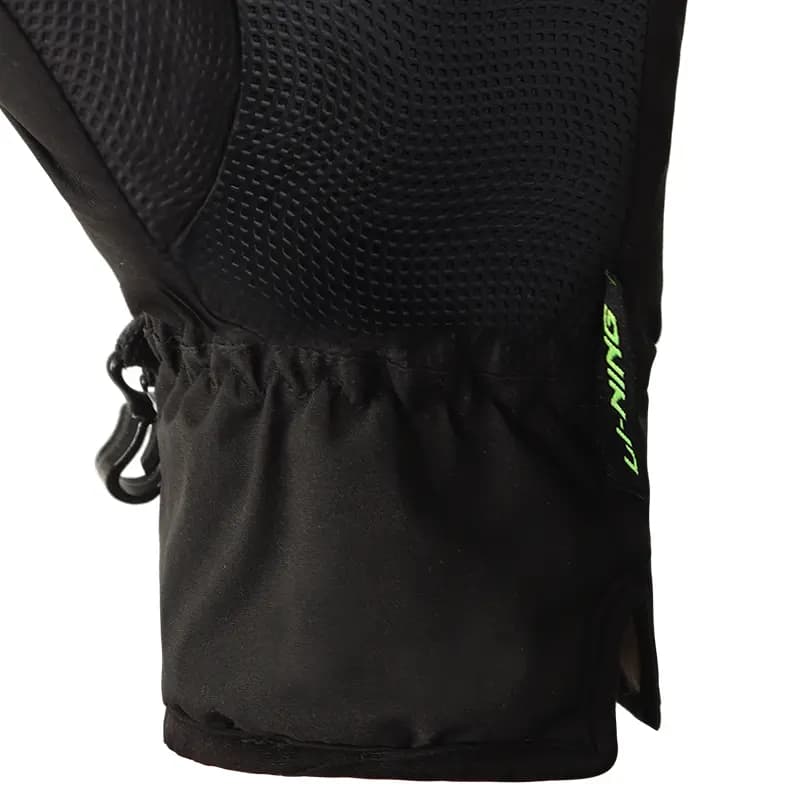 LiNing Windproof Warm Outdoor Cycling Polyester Sports Gloves Unisex Black 3