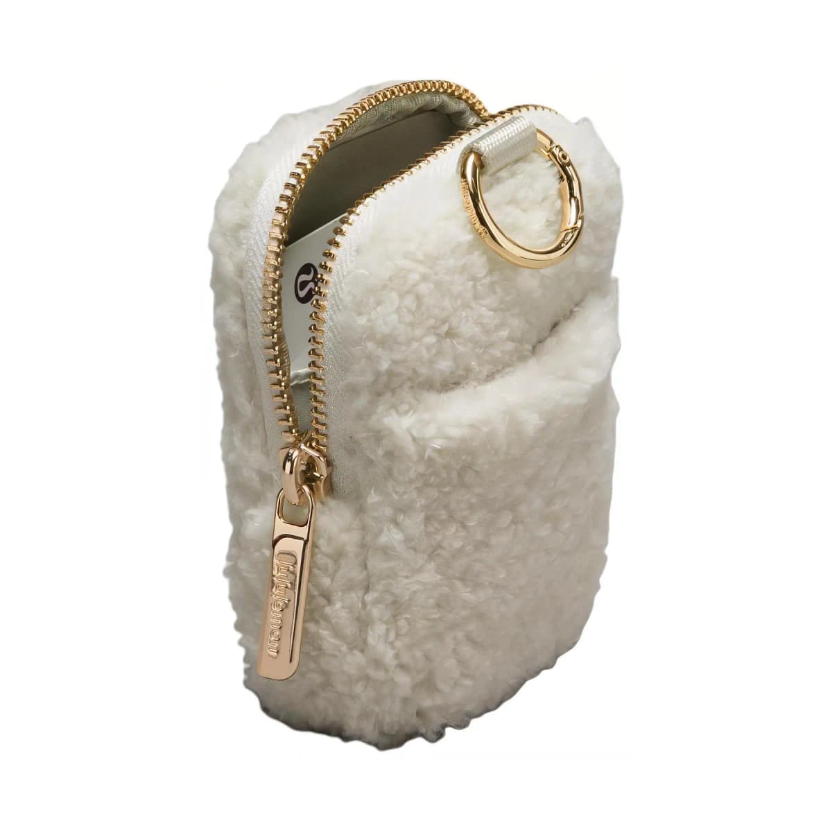 lululemon Clippable Nano Fashion Casual Zipper Closure Brushed Fabric Coin Purse Regular Women's White 2