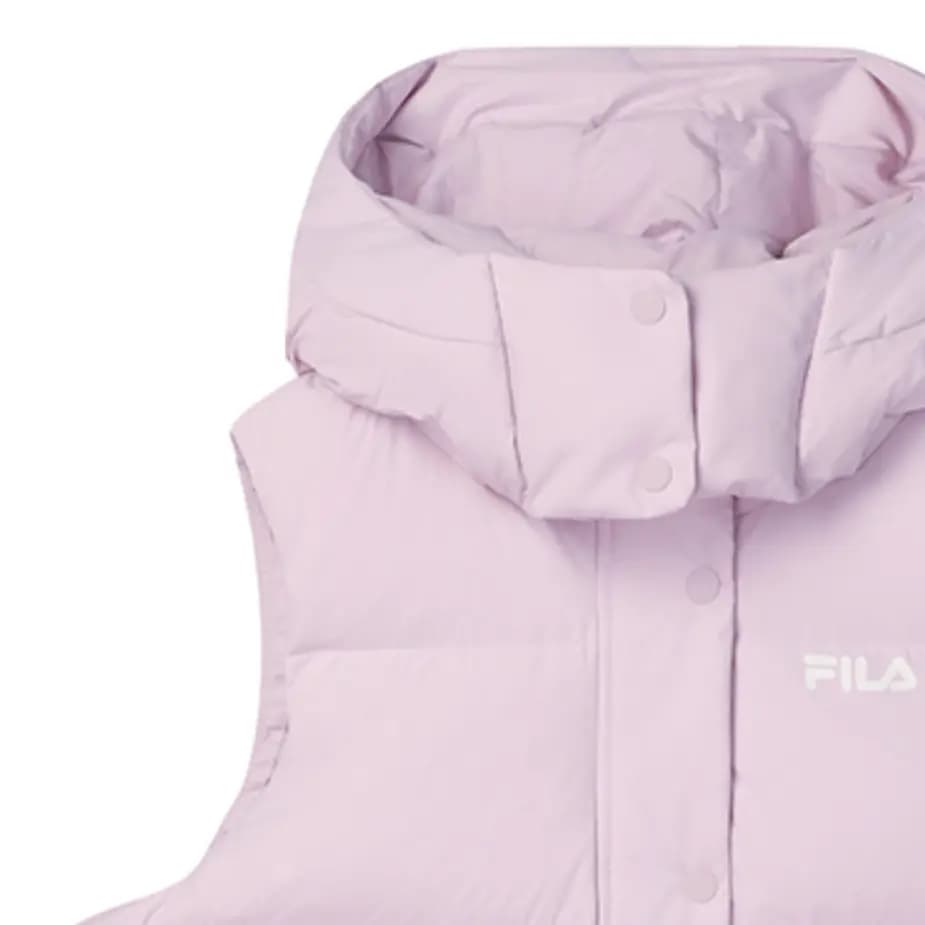 FILA ORIGINALE Fashion Versatile Down Vest with Hood Women's Dark Lotus Pink 3