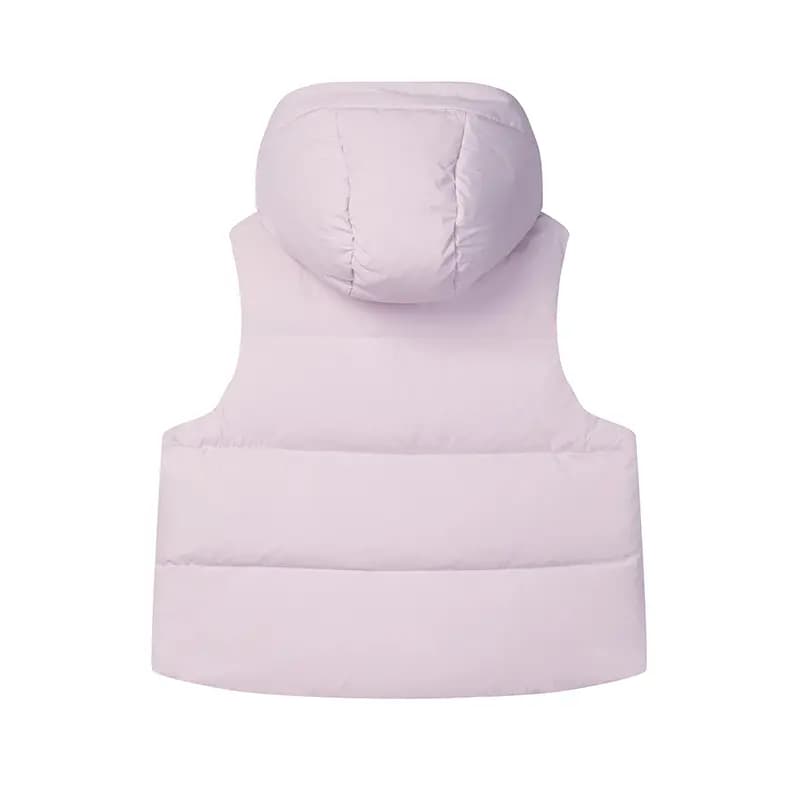 FILA ORIGINALE Fashion Versatile Down Vest with Hood Women's Dark Lotus Pink 2