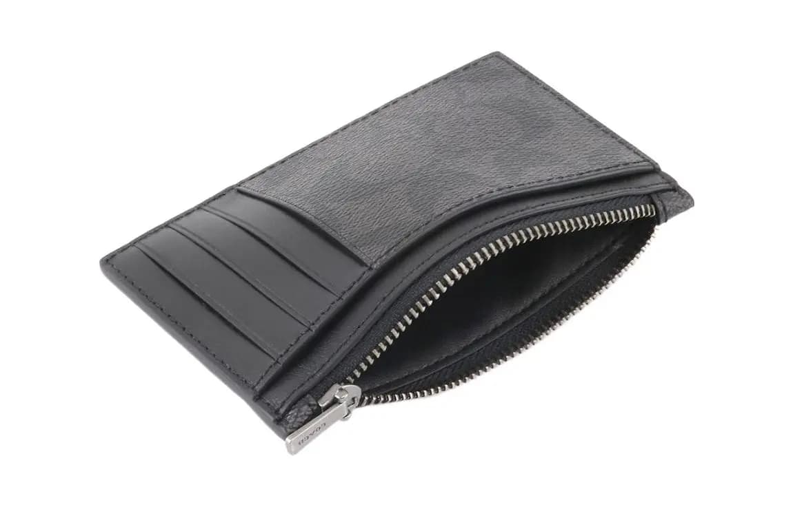 COACH PVC Dəri Pulqabı Unisex Qara 6