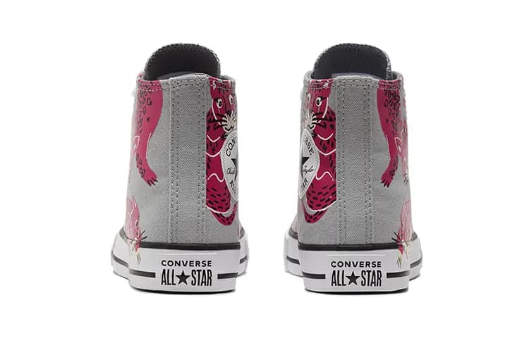Converse Chuck Taylor All Star Yüksək Boğazlı Uşaq Kətan Ayaqqabısı Boz/Çəhrayı 5