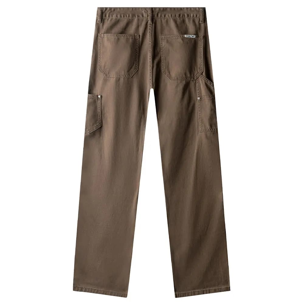 Jeep American Retro Vibe Amekaji Patchwork High-Street Versatile Fashion Fleece Optional Simple Drawstring Elastic Casual Logger Pants Streetwear Loose Straight-Leg Denim Work Pants Unisex 9