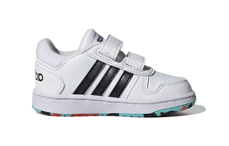 Adidas Neo Hoops 2.0 Low-Top Uşaq Ayaqqabısı Ağ/Qara 2