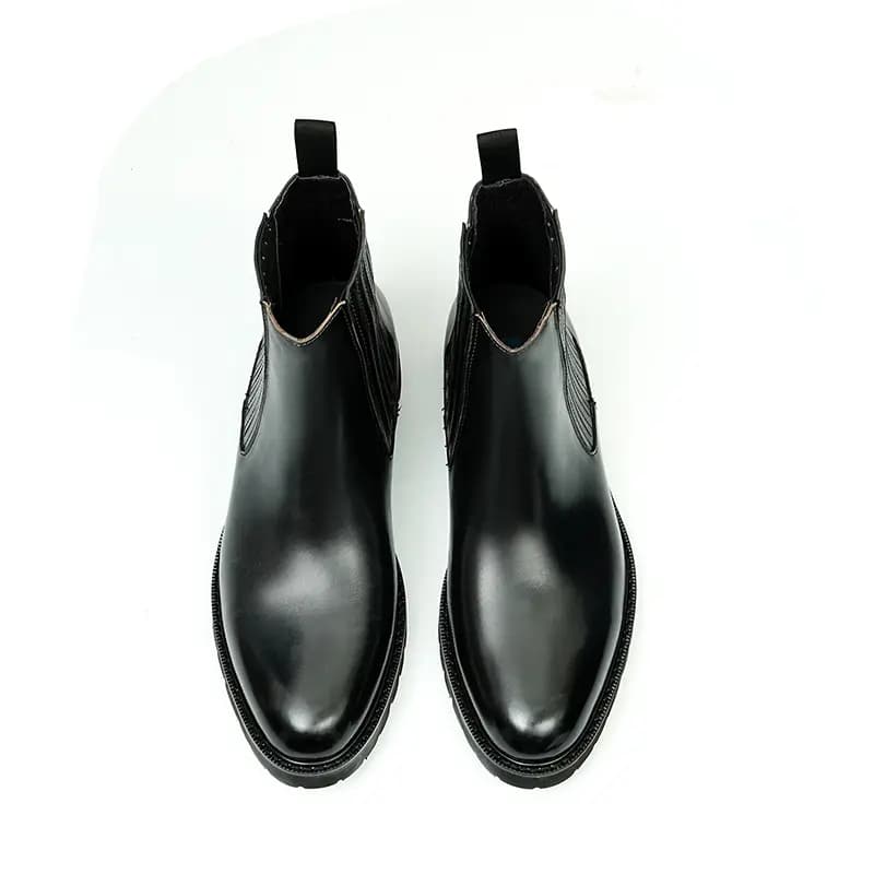 ASTON M.JAZZ Genuine Leather Round Toe British Platform Chelsea Boots Men's 11