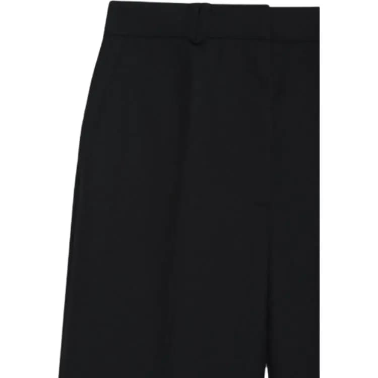 Anine Bing Solid Color Wide-Leg Pleated Zip Trousers Women's Black 4