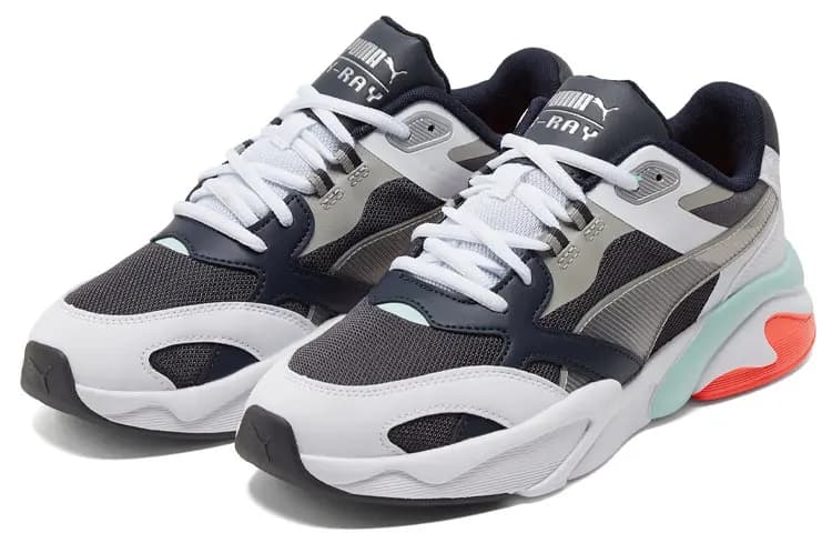PUMA X Ray Millenium Qaçış Ayaqqabısı Ağ/Qara/Narıncı 4