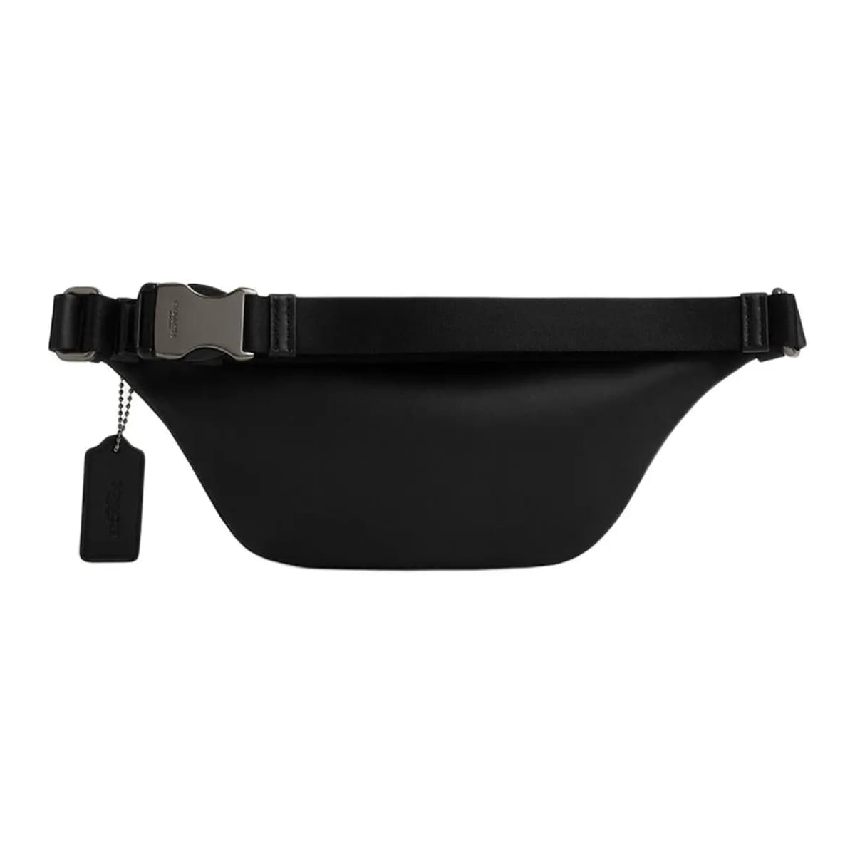 COACH Warren Coated Canvas With Leather Fanny Pack Mini Men's Charcoal & Black 2