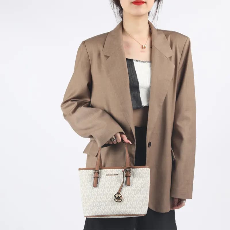 MICHAEL KORS Jet Set Travel Extra-Small Logo Top-Zip Tote Bag 8