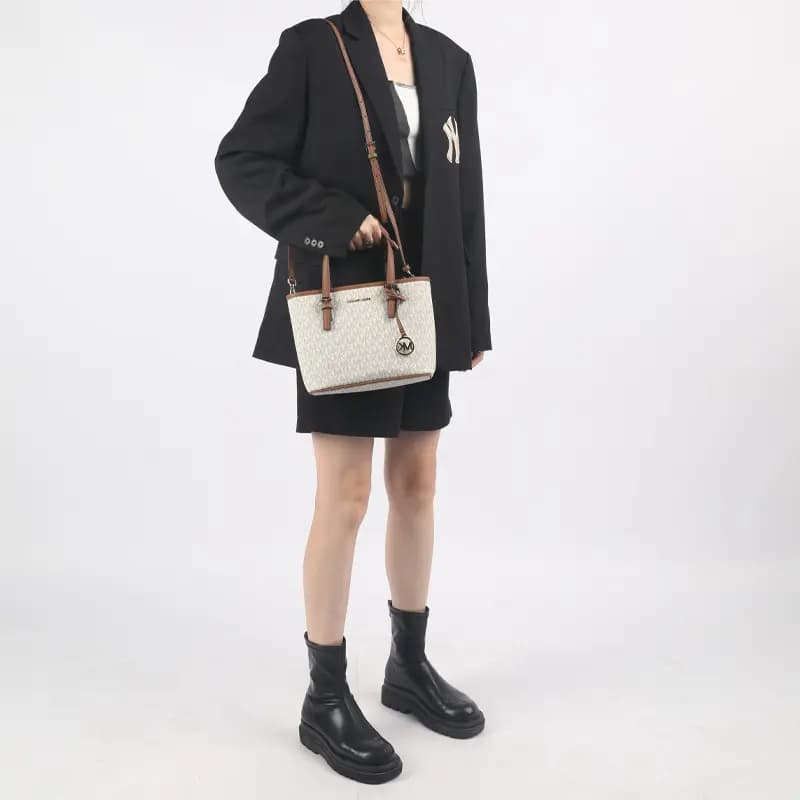 MICHAEL KORS Jet Set Travel Extra-Small Logo Top-Zip Tote Bag 11
