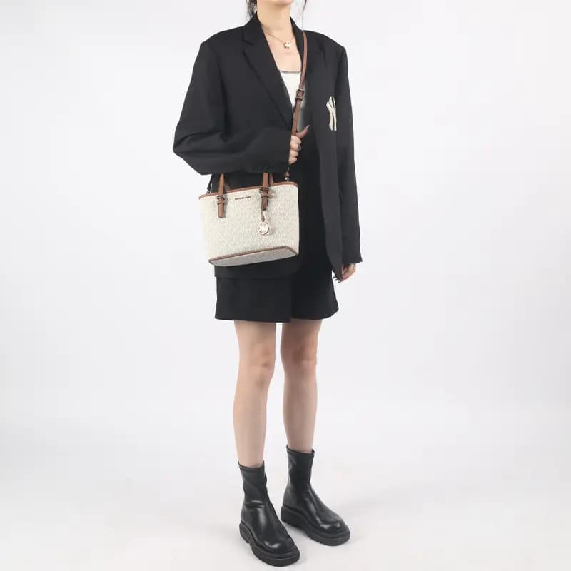 MICHAEL KORS Jet Set Travel Extra-Small Logo Top-Zip Tote Bag 10