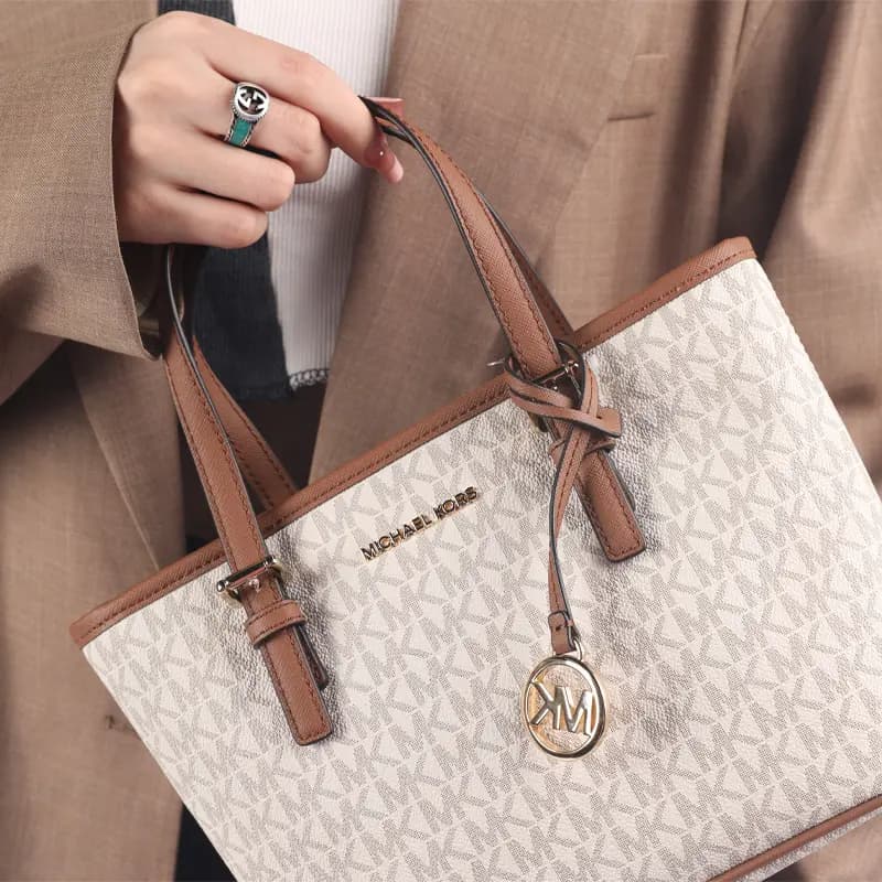 MICHAEL KORS Jet Set Travel Extra-Small Logo Top-Zip Tote Bag 7