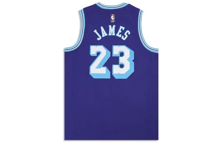 Nike NBA Kids' SW Fan Edition Los Angeles Lakers James #23 Casual Retro Basketball Jersey Boys' Blue 2