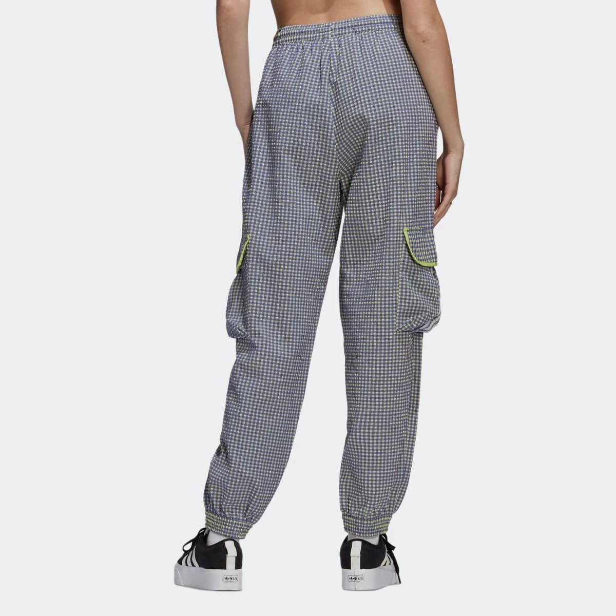 adidas Originals GINGHAMTP Sports Pants Series Durable Soft Skin-Friendly Cargo Pants Women's Grey/White 4