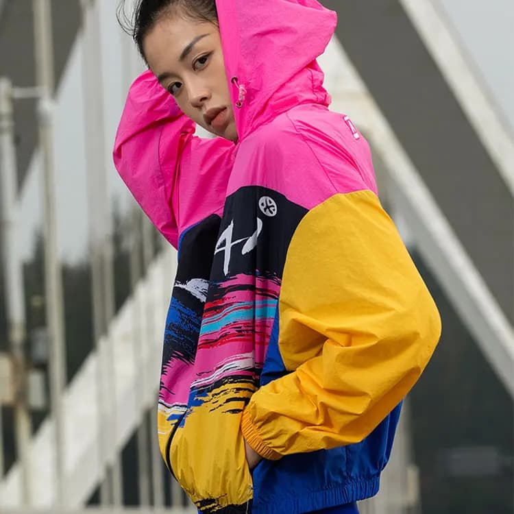 BMAI Stand Collar Hooded Zipper Embroidered LOGO Windproof Light Water-Resistant Breathable Wear-Resistant Quick-Dry Jogging Training Marathon Outdoor Sports Jacket Women's Naohai 4