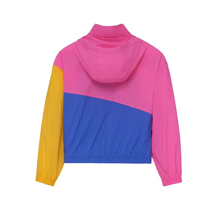 BMAI Stand Collar Hooded Zipper Embroidered LOGO Windproof Light Water-Resistant Breathable Wear-Resistant Quick-Dry Jogging Training Marathon Outdoor Sports Jacket Women's Naohai 2