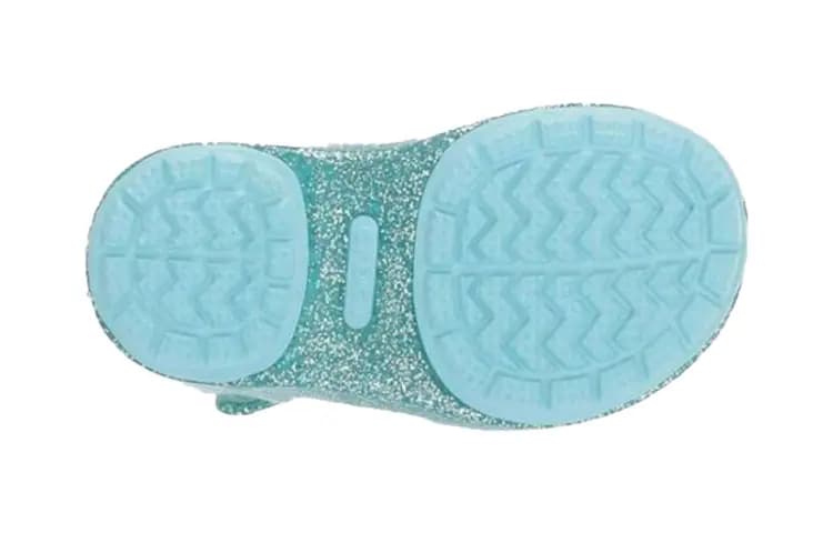 Kids Crocs Isabella Bow Hook-and-Loop Casual Shiny Clog Sandals Ice Blue 6