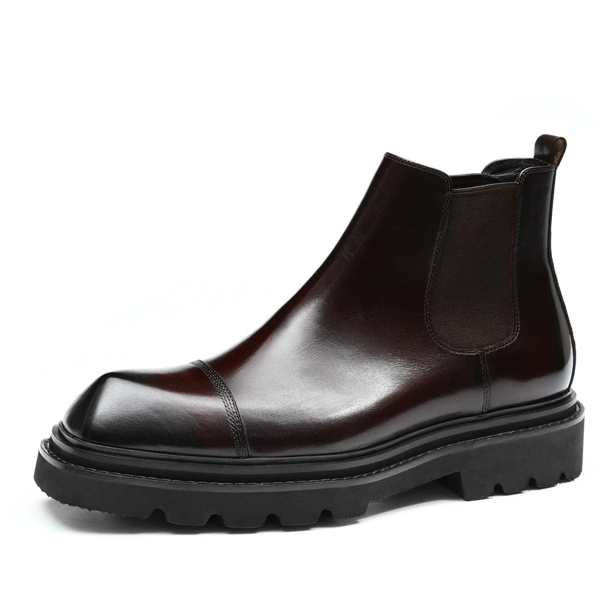 ASTON M.JAZZ Cow Leather Chunky Sole Soft Leather Retro British Casual Chelsea Boots Men's 9