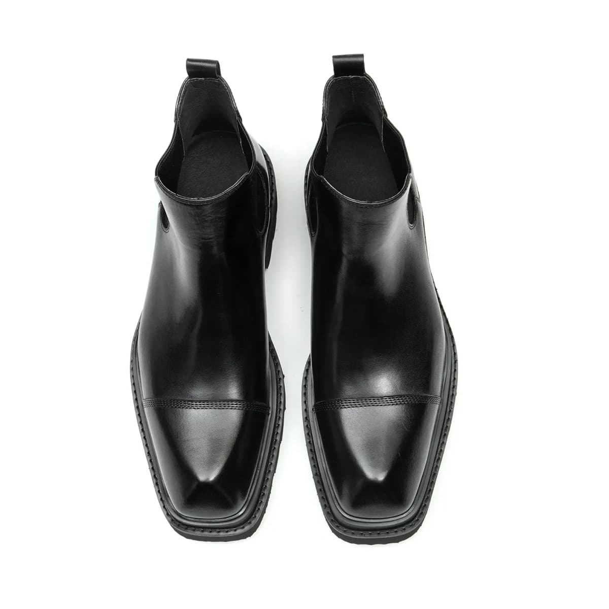 ASTON M.JAZZ Cow Leather Chunky Sole Soft Leather Retro British Casual Chelsea Boots Men's 5