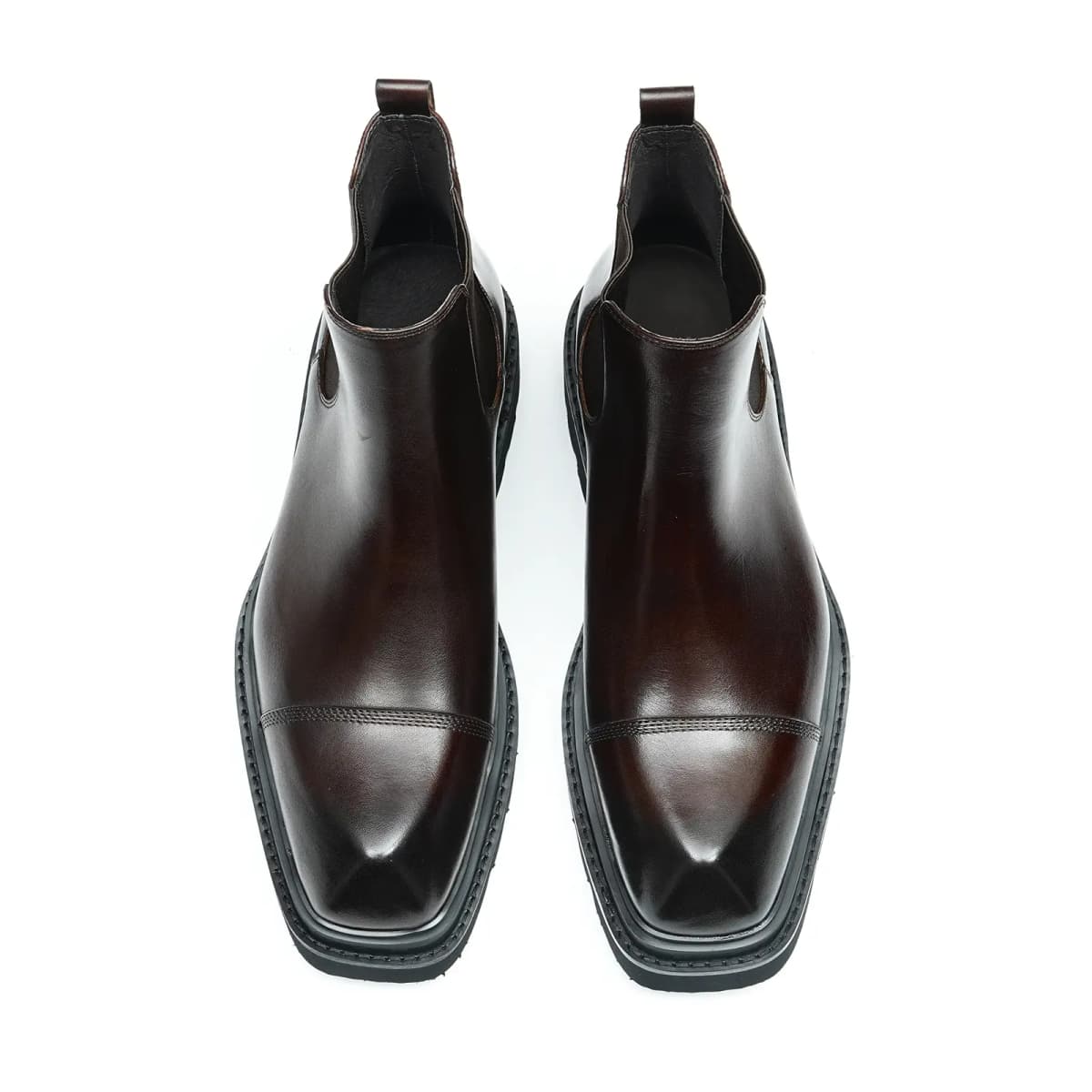 ASTON M.JAZZ Cow Leather Chunky Sole Soft Leather Retro British Casual Chelsea Boots Men's 12