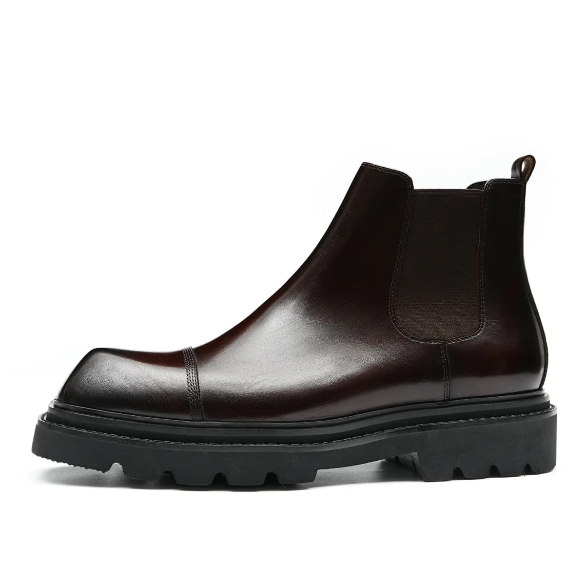 ASTON M.JAZZ Cow Leather Chunky Sole Soft Leather Retro British Casual Chelsea Boots Men's 8