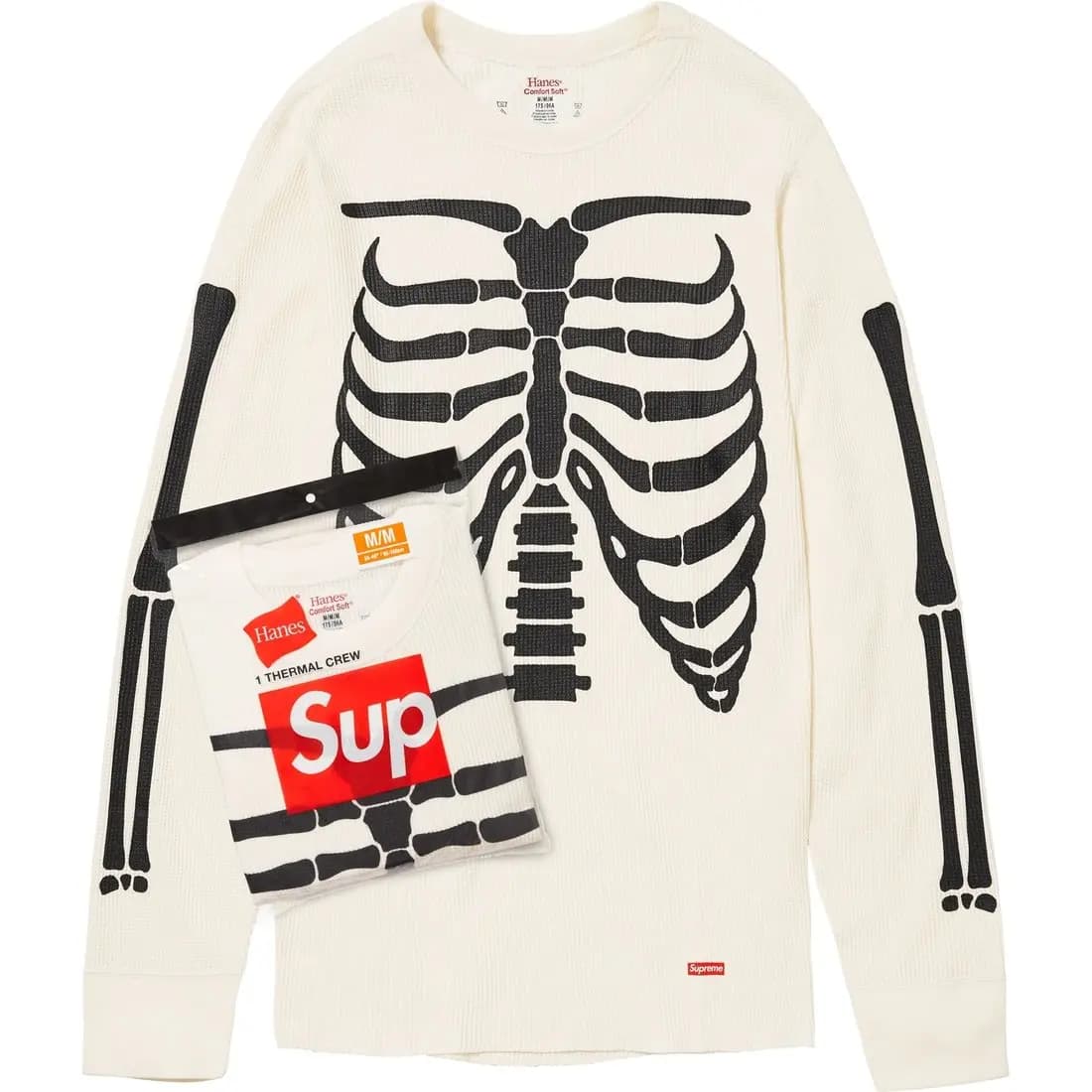 Supreme Hanes Bones Thermal Crew 1 Pack Woodland Camo 2