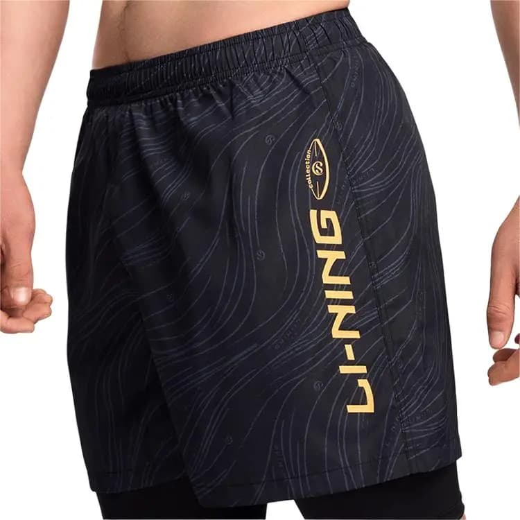 LiNing Swimming Series Kişi Üzgüçü Şortu Qara 6