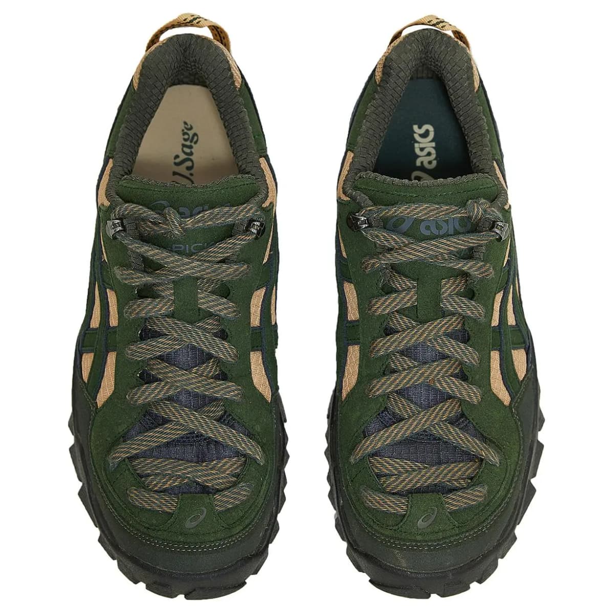 U.Sage Asics GEL-PICKAX Unisex Outdoor Ayaqqabısı Qara/Yaşıl 4