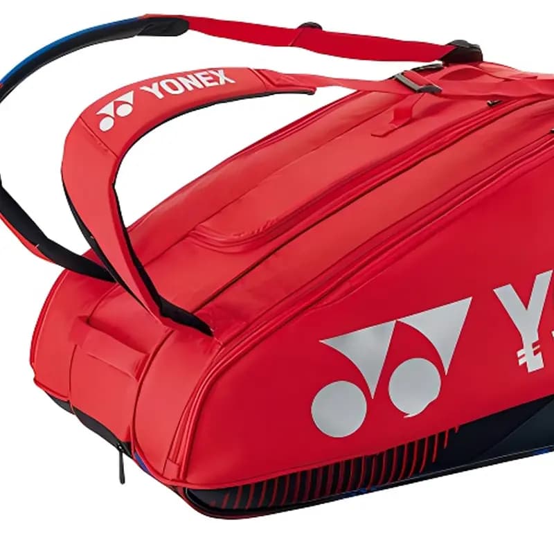 YONEX BA92429EX Large Capacity Portable Durable Synthetic Leather Gym Bag Unisex Dark Red 5