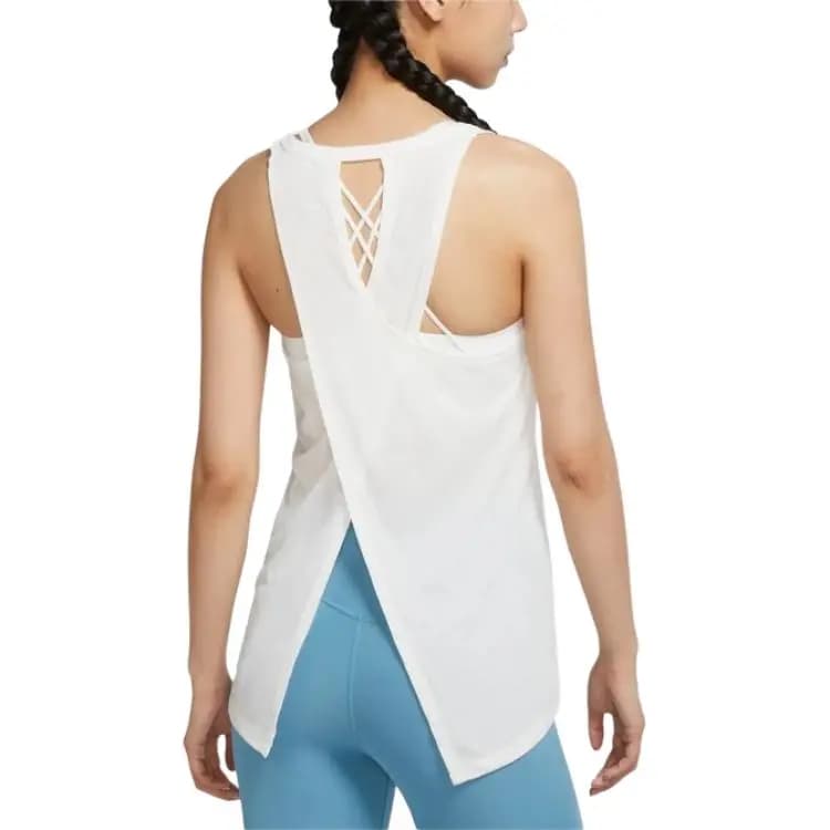 Nike YOGA DRI-FIT Qadın İdman Maykası Ağ 2
