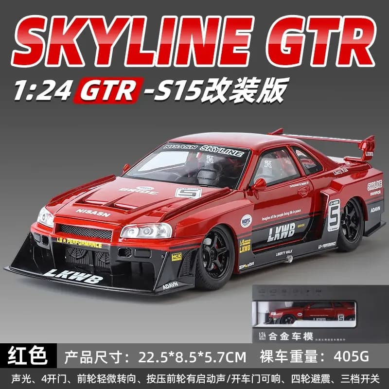 TY MODELS Nissan Skyline GTR S15 1:24 Metal Avtomobil Modeli 7