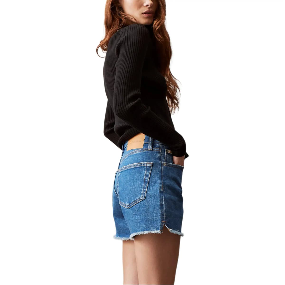 CALVIN KLEIN Qadın Denim Şortu Mavi 3