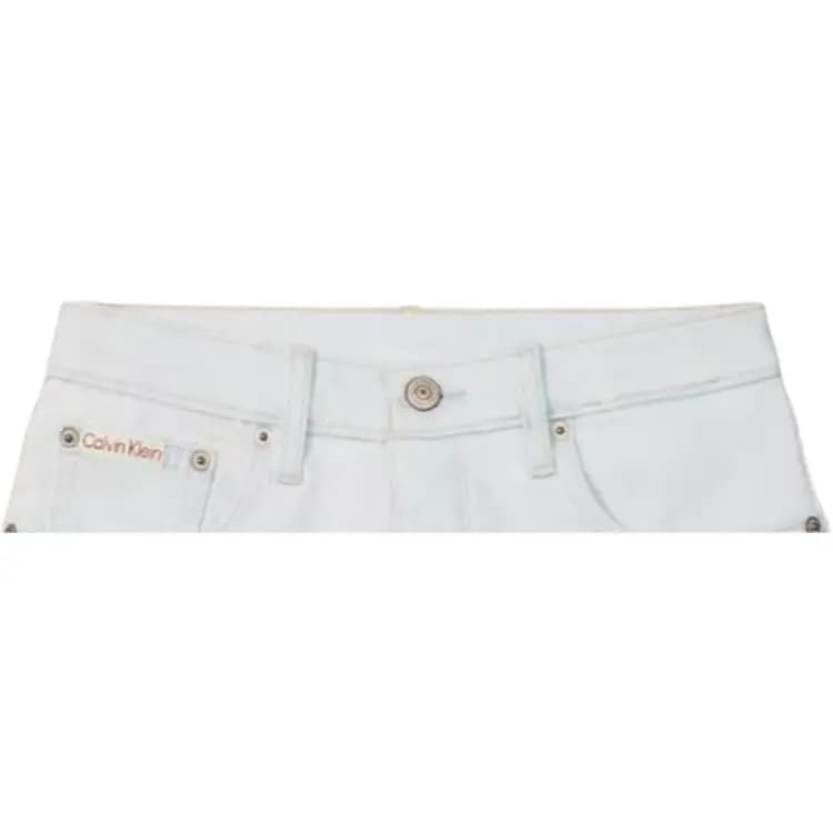 CALVIN KLEIN Qadın Denim Şortu Ağ 3