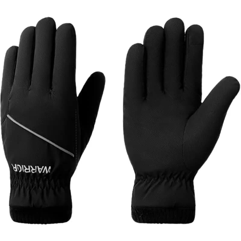 Warrior Cycling Fleece-Lined Thick Warm Windproof Cold-Proof Touchscreen Outdoor Electric Scooter Motorcycle Skiing Hiking Fishing Polyester Yarn Gloves Unisex