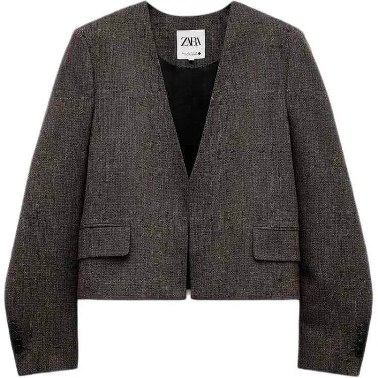 ZARA ZW Series Qadın Kostyumu Zebra Naxışlı Qəhvəyi