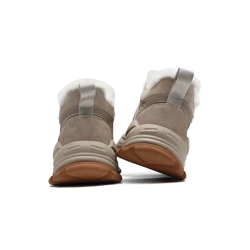 JEEP SPIRIT Fleece-Lined Thickened High-Top Thick Sole Fashion Casual Trend Winter Big Cotton Shoes Mid-Top Snow Boots Men's 4