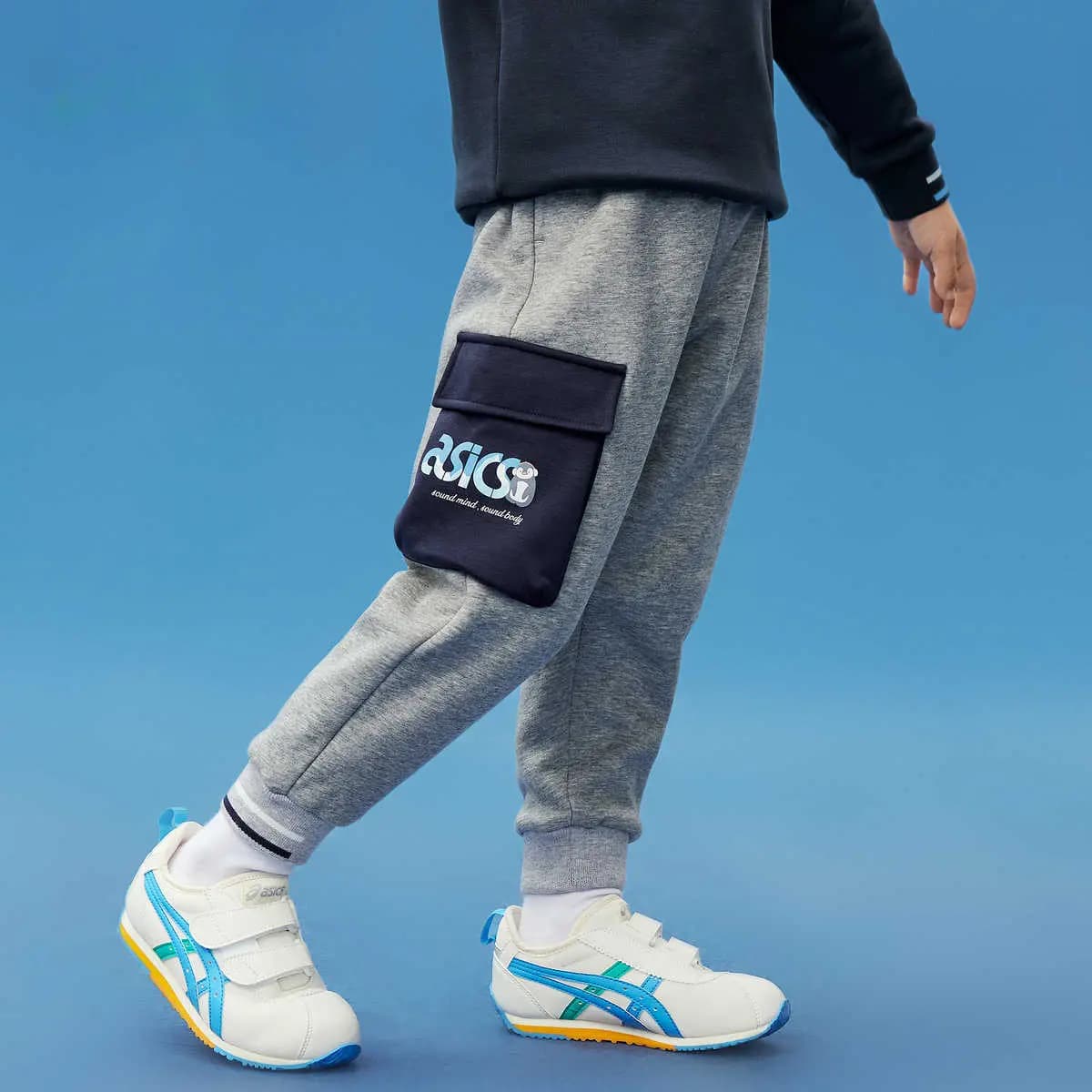 Asics Uşaq İdman Şalvarı Boz 3