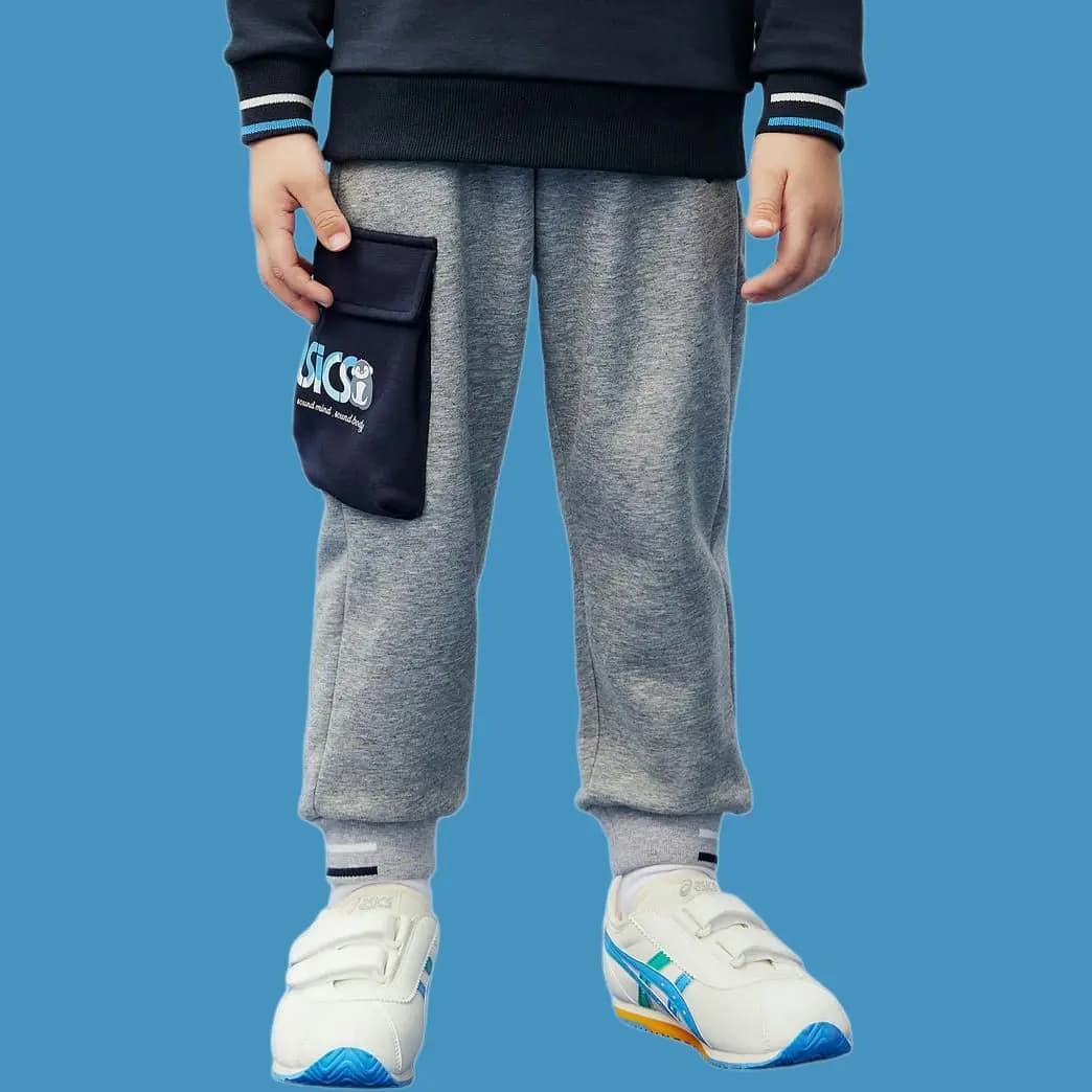 Asics Uşaq İdman Şalvarı Boz 2