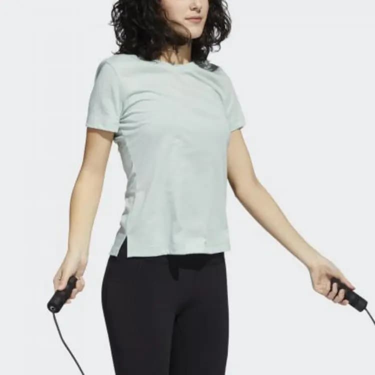 Adidas AEROREADY Qadın T-Shirt Açıq Yaşıl 5