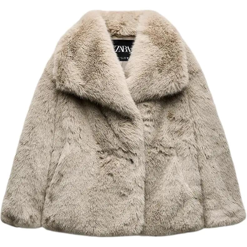 ZARA ZW Series Qadın Palto Dark Taupe